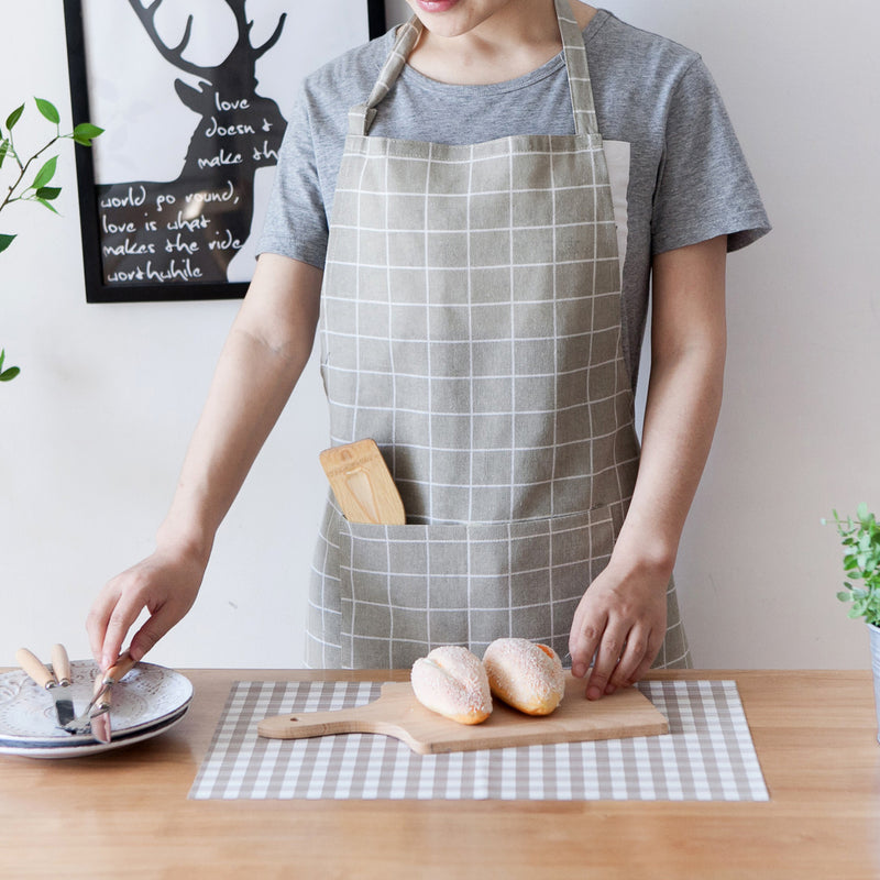 Fawn plus cotton linen apron English printing apron