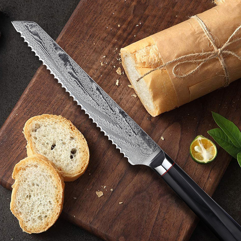 Japanese Damascus Steel Household Bread Knife